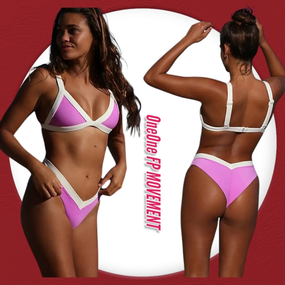 OneOne Swimwear pink & white bikini- NWT